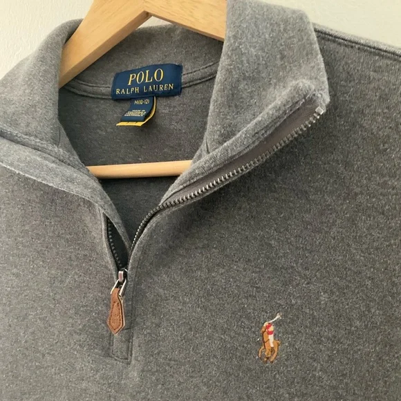 Ralph Lauren Gray Kids Zip-Up Top Size M (10-12) - Picture 3 of 9